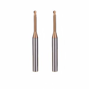 HRC65 Altin Tungsten Carbide Presisi Tinggi 2 Mata Pisau Ballnose Cutter Leher Panjang Diameter Kecil Endmills Seri Ramah ODM/OEM - Product Image 2