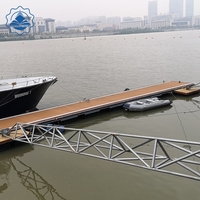 Pont flottant en alliage d'aluminium pour quai de bateau avec revêtement composite WPC, durée de vie de 30 ans