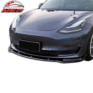 Pour Tesla Model 3 2017-2023 Spoiler de pare-chocs avant Splitter 3PC PP Noir brillant Kit carrosserie de haute qualité - Product Image 2