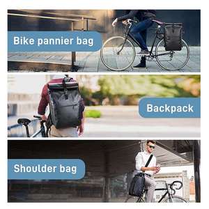 Alforja reflectante para bicicleta 3 en 1, bolsa trasera con compartimiento <span class=keywords><strong>de</strong></span> ordenador para diario, 25L, 100%, resistente al agua - Product Image 5