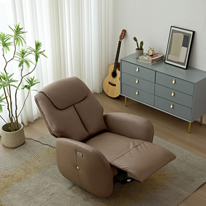Fauteuil inclinable électrique marron, moderne, en tissu, pour une personne, idéal pour la maison, le bureau ou l'hôtel - Product Image 5