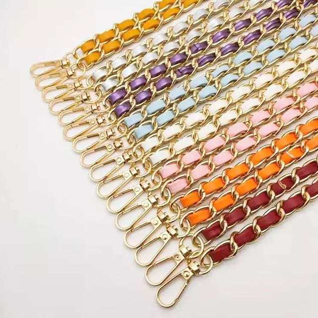 High Quality Various Color Bag Strap Chain Handbag Accessories Leather Handle Purse Strap Bag Hardware Handbag Chains