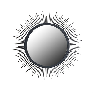 Noir Rond Mur <span class=keywords><strong>Miroir</strong></span> En Métal Rustique D'accent <span class=keywords><strong>Miroir</strong></span> Pour Salle De Bain, Entrée, Salle À Manger et Salon - Product Image 2