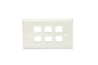 Plaque murale Keystone standard US 1/2/3/4/6 ports, plaque frontale simple en ABS pour prise de câble réseau Ethernet RJ45, montage mural