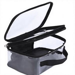Bolsas de Viaje Transparentes Grandes, Bolsas para Artículos de Aseo Reutilizables, de PVC Transparente con Cierre y Asa - Product Image 1