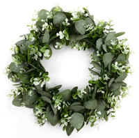 Guirlande de feuilles d'eucalyptus artificielles vertes à prix d'usine, décoration de guirlande pour porte d'entrée, guirlande murale