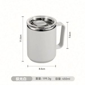 Vente en gros usine – Tasse à café isotherme double paroi en acier inoxydable 304 de 450 ml (15 oz) avec couvercle à couvercle coulissant et poignée, couleur personnalisable - Product Image 4