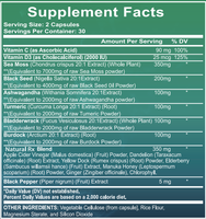 Capsules Tout-en-un de Mousse de Mer : Combinaison d'Extraits de Shilajit, Ashwagandha, Curcuma, Ginkgo, Rosea Panax Ginseng - 1 Unité, 2 Bouteilles