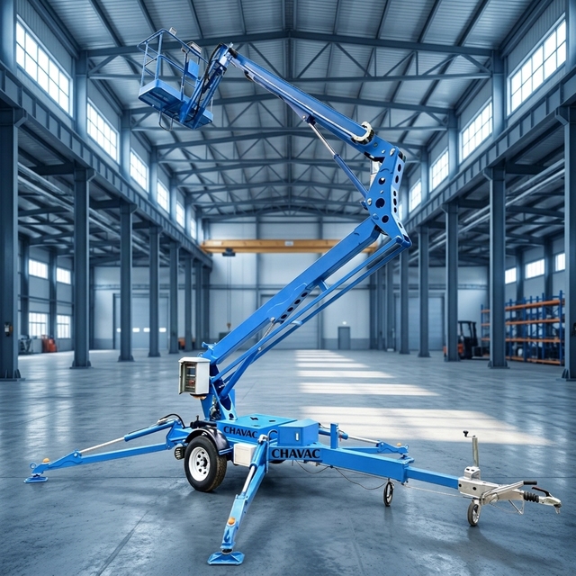 Hot Sale 10-24m Telescopic Folding Jib Crane Towable Trailer Boom Lift Mounted Crane