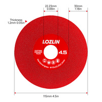 Lames de scie diamantées circulaires LOZLIN - 4,5 pouces, alésage de 22,23 mm, coupe de précision, 45 °   Chamferage et rectification à commande d'angle
