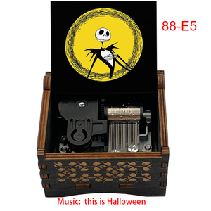 Boîte à <span class=keywords><strong>musique</strong></span> d'Halloween Le cauchemar avant Noël, mouvement à remonter, cadeau de Noël spécial et mignon en bois pour amis et famille - Product Image 2