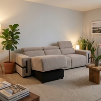 Canapé convertible en L Divanol écologique 2 places pour salon, lit 3 places pour chambre à coucher, mobilier de maison