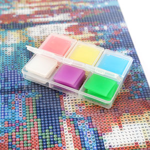 Lot de 30 peintures diamantées en <span class=keywords><strong>argile</strong></span> 6 couleurs, colle <span class=keywords><strong>à</strong></span> pois diamantés, cire avec organisateur, boîte de bricolage, 2x2cm carré - Product Image 5