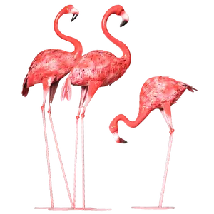 Grosir Flamingo taman patung hewan dekorasi logam burung halaman ornamen seni luar ruangan tiang dekorasi taman rumah