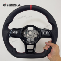 Volante básico de cuero adecuado para Volkswagens Tiguan GTI R-Line VW Polo Golf 4 5 6 7 Jetta Tiguan Passat B7 B8