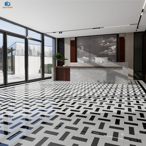 Carrelage de <span class=keywords><strong>sol</strong></span> antidérapant Blaze effet marbre géométrique 800x800mm brillant avec garantie de 5 ans pour hôtel, atrium, espace commercial moderne - Product Image 3
