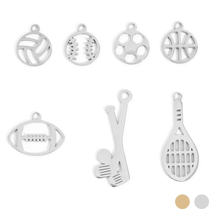 Dijes Personalizados de Acero Inoxidable para Deportes: Voleibol, Béisbol, Fútbol, Baloncesto, Rugby, Hockey, Tenis, Accesorios para Hacer Joyería DIY - Product Image 2