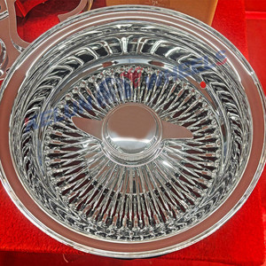 Llantas cromadas de 13x7, ruedas de alambre <span class=keywords><strong>Dayton</strong></span>, ruedas de alambre de radios de neumático de pared blanca - Product Image 3