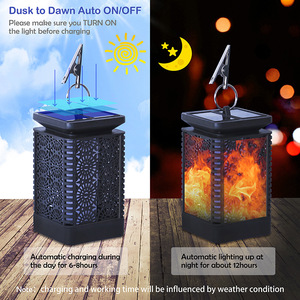 LED Square Solar Flame Courtyard <b>Light</b> <b>Outdoor</b> Waterproof <b>Hanging</b> Garden Balcony Landscape Lamp - Product Image 3