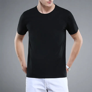 Camiseta básica de cuello redondo de algodón de punto suelto de gran tamaño para hombres y mujeres, fácil de usar para el trabajo, hogar, reuniones familiares informales - Product Image 2