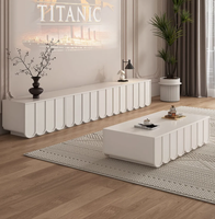 Ensemble meuble TV et table basse moderne et épuré pour petits appartements, design raffiné, meuble d'appoint sur pied