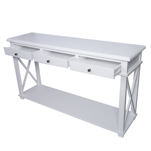 Hampton Style Đồ Nội Thất Phòng Khách Sang Trọng Cong Tay Bàn Gỗ Sồi Bảng 3 Ngăn Kéo - Product Image 6