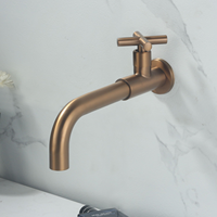 Robinet de lavabo mural moderne en laiton à poignée croisée, à eau froide uniquement, pour salle de bain