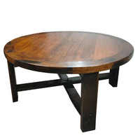 Ensemble de table à manger ronde en bois massif pour bateau |   Chaises rustiques sur piétement, mobilier de maison, cuisine, salle à manger, restaurant, marque Qunshan