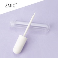 Tube de crayon à lèvres transparent en forme de capsule de 7 ml avec pinceau fin, tube de gloss à lèvres givré, tube d'eye-liner liquide, vente en gros