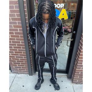 Nouvel ensemble de survêtement réfléchissant 2 pièces de haute qualité pour homme, veste de jogging et pantalon de survêtement, style streetwear 2025 - Product Image 3