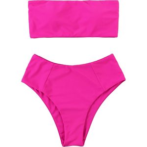 FOXA Women Bandeau <b>Bikini</b> 2 Piece <b>Set</b> Stretch Cheeky Swimwear - Product Image 1