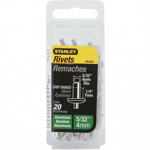 Remaches de aluminio Stanley de 5/32 pulgadas, 4 mm de diámetro, rango de agarre de 1/4 pulgadas, paquete de 20 - Product Image 2