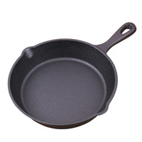 Wajan Penggorengan Telur Peralatan Masak Rumahan Chef Pan Anti Lengket Besi Cor Pra-Bumbu 3 Buah Ukuran 6/8/10 Inci Minimalis