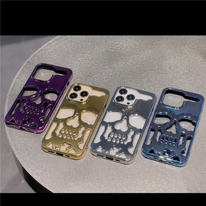 เคสโทรศัพท์ลายหัวกะโหลกแบบด้านสำหรับ iPhone 11 12 13 14 15 16 Pro Max ป้องกันการตกกระแทกและระบายความร้อน - Product Image 4