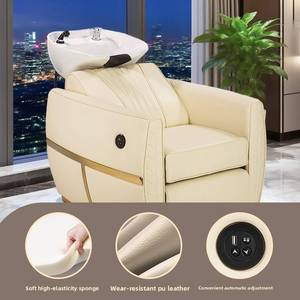 Modern Style Beauty Hair Salon Chair Recline Shampoo Bowl Ceramic Washbasin Backwash <b>Bed</b> - Product Image 6