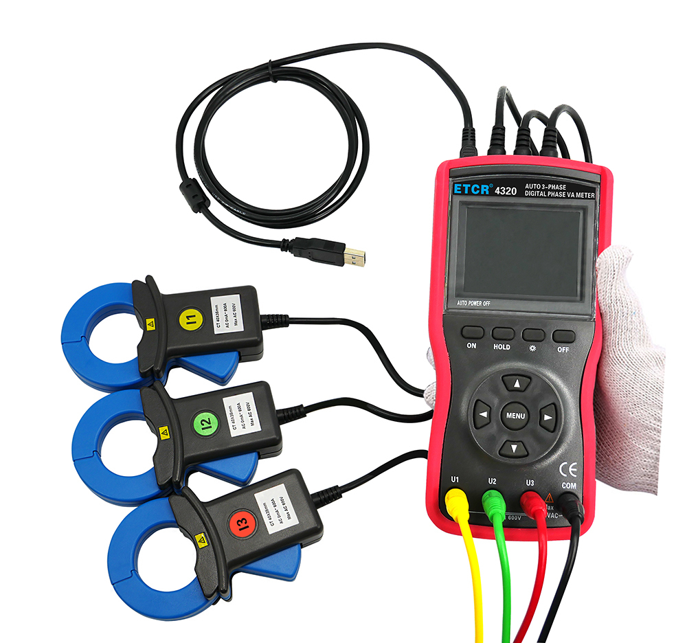 ETCR4320 High Accuracy Three-Phase Digital Phase Voltmeter Ac 0.00V -600V