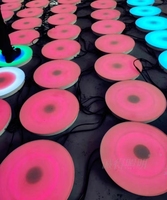 Lumières LED interactives en forme de briques, piste de danse, capteur de pression, lumière circulaire, scène 3D, acier inoxydable lumineux, IP67, mariage, 50 cm, RGB