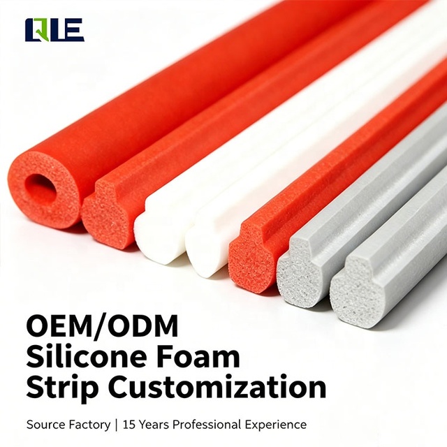 Silicone Sponge Seal Strip Custom Extruded Closed Cell High Temp Resistant Silicone Foam Seal Cutting Customizable Length