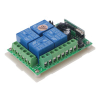433Mhz Télécommande universelle sans fil DC 12V 10Amp 4CH Relais Récepteur et émetteur pour Garage \ Porte \ Moteur \ Rideau \ LED