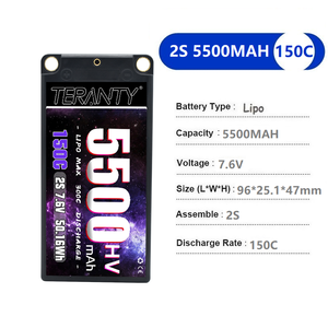 2S <span class=keywords><strong>7</strong></span>.6V 5500mAh 130C/260C <span class=keywords><strong>Lipo</strong></span> 배터리 HV 호환 1/10 원격 제어 자동차 등반 자동차 모델 리튬 배터리 - Product Image 2