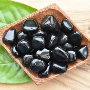 Pierres précieuses d'obsidienne noire naturelle, <span class=keywords><strong>cristaux</strong></span> roulés, pierres de guérison, équilibre énergétique, soulagement du stress, décoration de la maison - Product Image 1