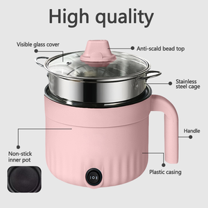 Wholesale Thickened Electric <b>Pot</b> 1.8L Small Capacity Home Electric Skillet <b>Non</b>-<b>Stick</b> <b>Pot</b> with Tempered Glass Cover for Hotel Use - Product Image 3