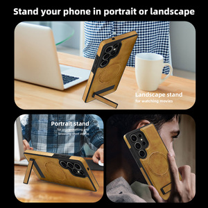 Funda de Teléfono de Cuero con Soporte, Nueva y en Oferta, para <span class=keywords><strong>Samsung</strong></span> S26 S25 Ultra, Funda Magnética para Coche para <span class=keywords><strong>Samsung</strong></span> S26 S25 Plus - Product Image 5