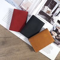 Dompet Kulit Asli Crazy Horse Kustom, Dompet Lipat Vintage dengan Kantong Uang, Hadiah Bisnis untuk Pria & Wanita