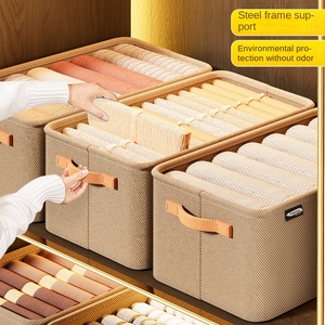 Cesto Portaoggetti di Alta Qualità con Struttura Metallica Quadrata, Scatola per Armadio, Organizzatore per Vestiti e Pantaloni, per Dormitorio e Casa - Product Image 3