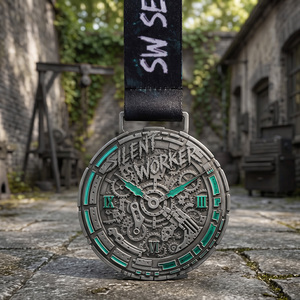 Medalla de Esmalte Personalizada, con Relieve 3D de Lujo, de Aleación de Zinc, Redonda, con Diseño de Engranaje <span class=keywords><strong>Steampunk</strong></span>, para Eventos Corporativos o como Recuerdo - Product Image 4