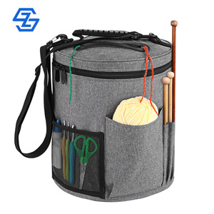 Knitting and Crochet Organizer Large Craft Supplies Bag with Drawstring Closure Yarn Storage Tote