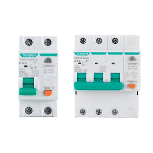 Disjoncteur TENGEN RCBO MCB <span class=keywords><strong>63A</strong></span> Courbe C 6kA <span class=keywords><strong>30mA</strong></span> 230V 1P+N 2P 3P 3P+N 4P Commutateur Basse Tension Distribution Électrique - Product Image 1