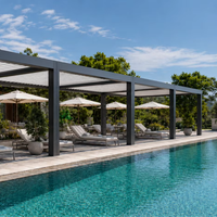 Pergola en aluminium : plus de stabilité que les pergolas en acier, faible entretien, structure d'ombrage pour patio