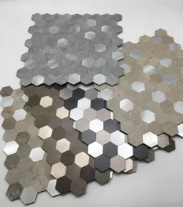 Self adhesive Hexagon PVC peel and stick mosaic backsplash tile